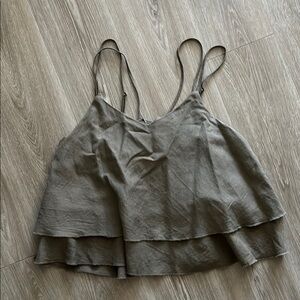 Olive Green Ruffled Top